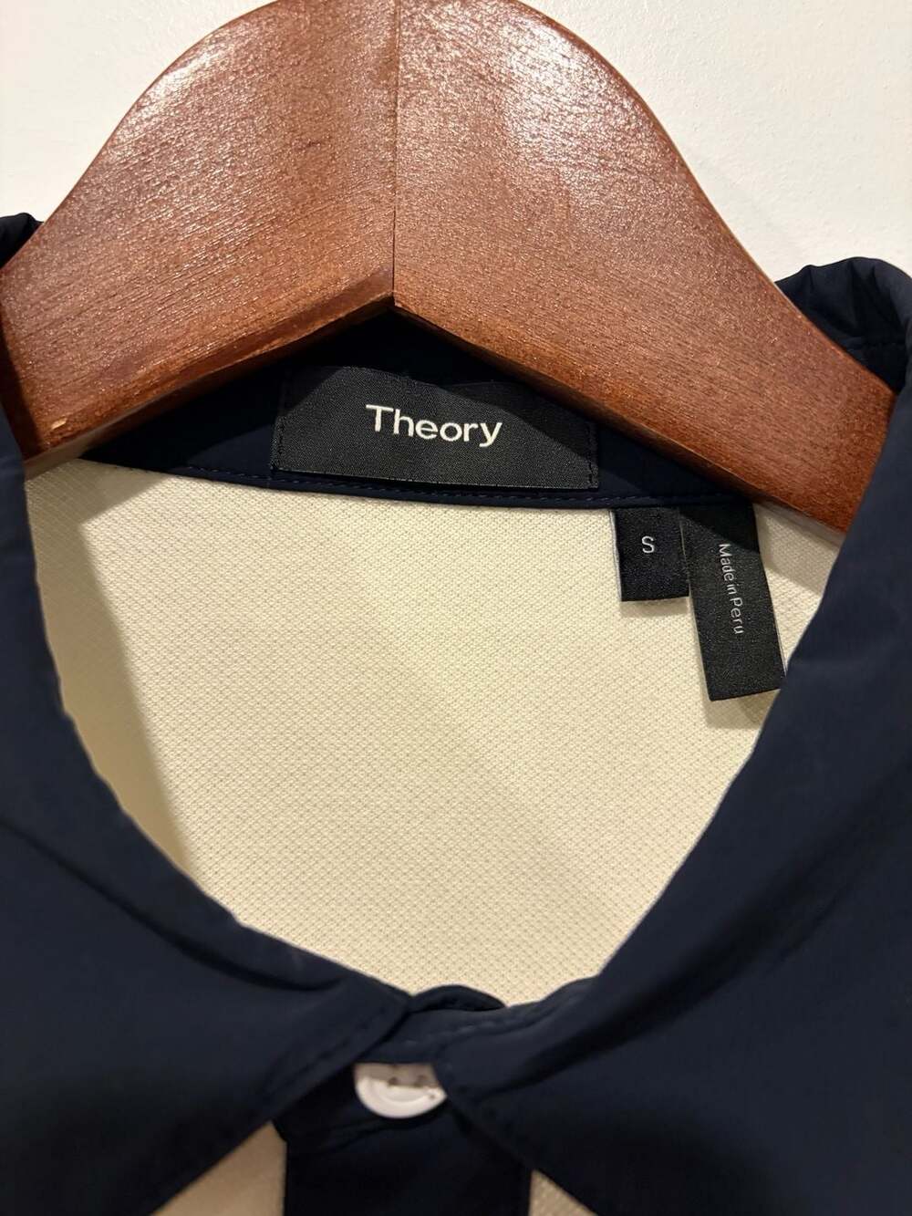 Theory Tech Polo Function Pique Size S White Navy